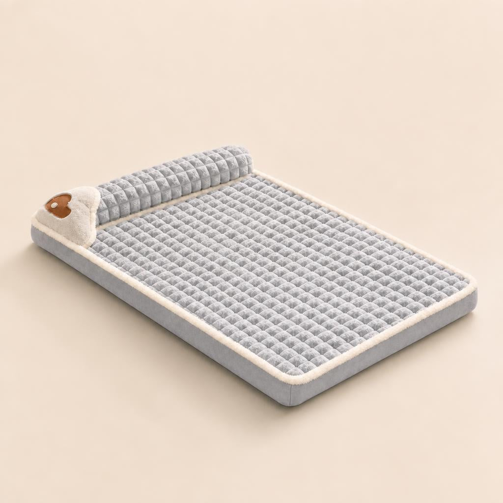 Gris perla · Cama ortopédica ComfyPaw Ortho con cabecero acolchado