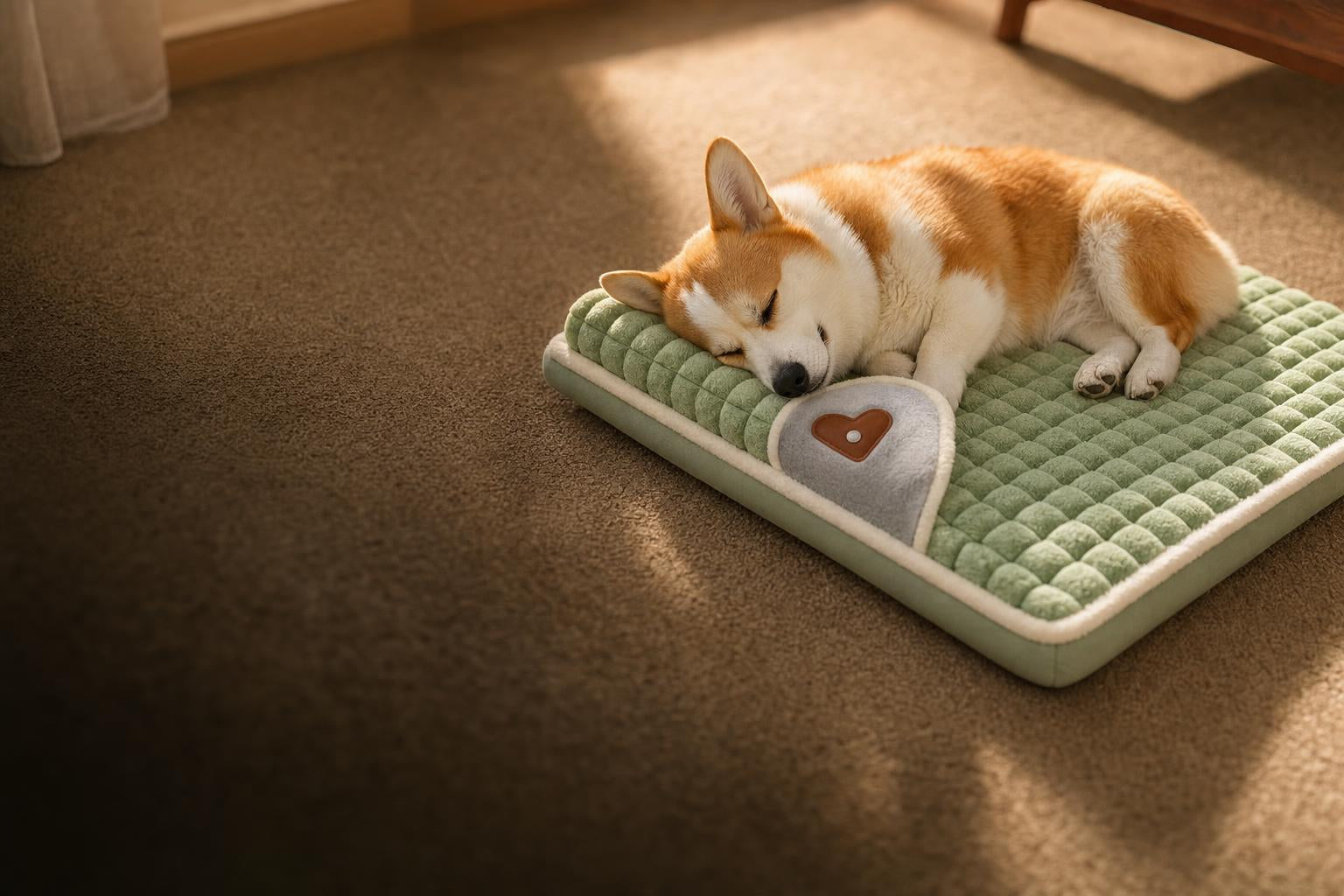 Perro dormido apoyando la cabeza en el respaldo de la cama